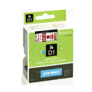 DYMO 53715 D1 Tape 24mmx7m Red on White