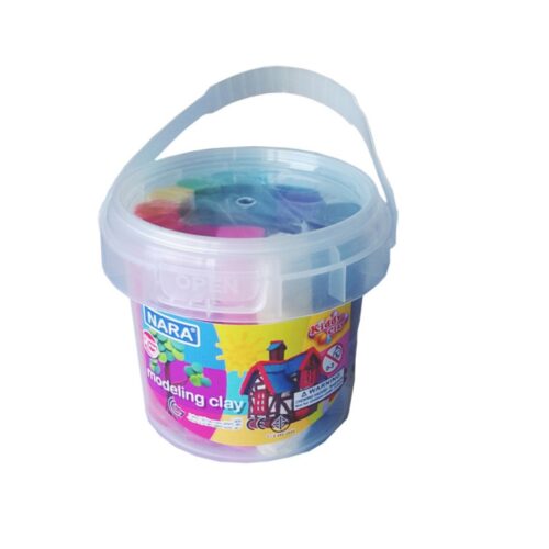 Kiddy Clay Modelling Clay 12 Color Bucket 200g + 2 mould, KC-BK-200-12+2SM