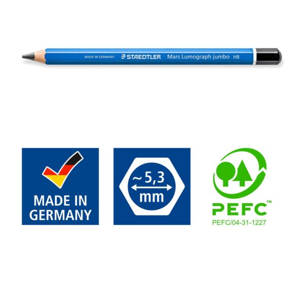 Mars® Lumograph® jumbo 100J Jumbo drawing pencil - Set of 5 - Image 3