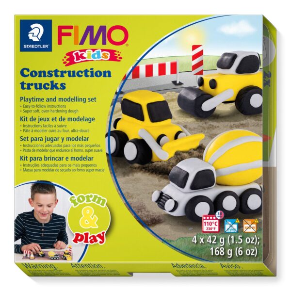FIMO® kids 8034 Oven-bake modelling clay Form&Play Trucks 4x42gms