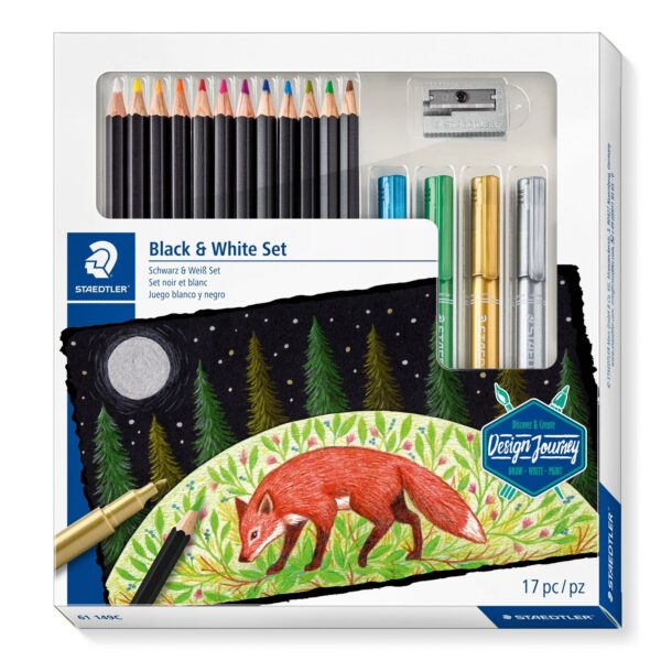 STAEDTLER® 149C Super soft coloured pencil DesiGreen Journey Mixed Black & White Set