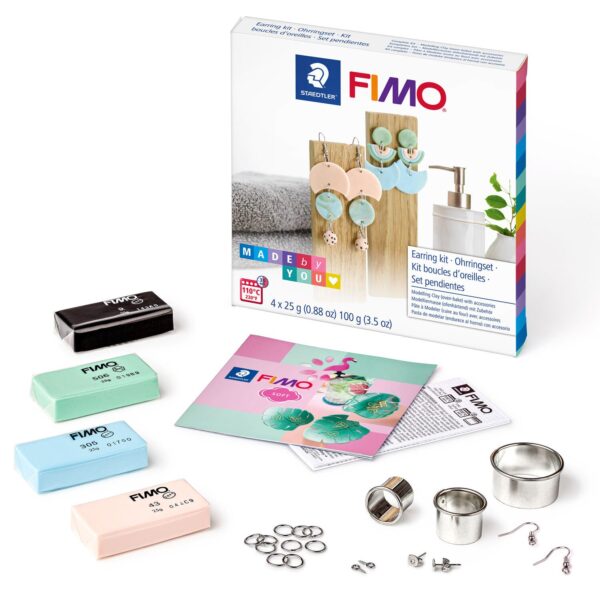 FIMO® 8025 DIY Oven-bake modelling clay Soft Ear Rings 4x25gms - Image 3