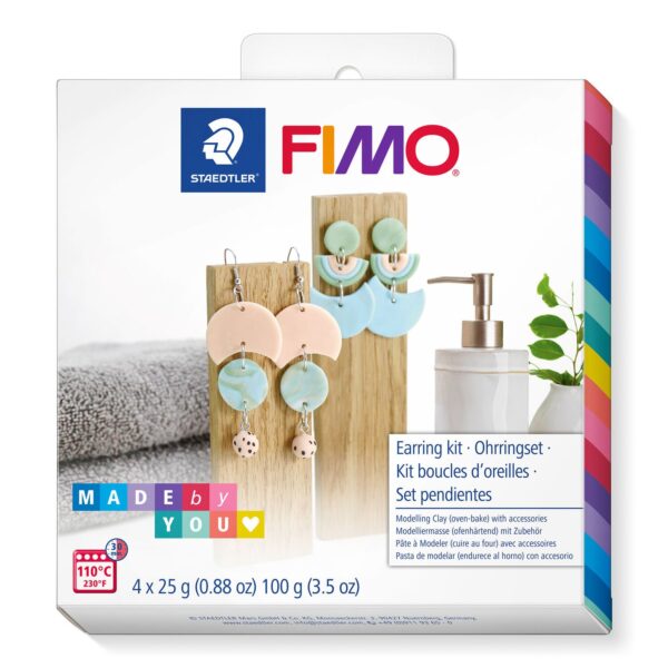 FIMO® 8025 DIY Oven-bake modelling clay Soft Ear Rings 4x25gms