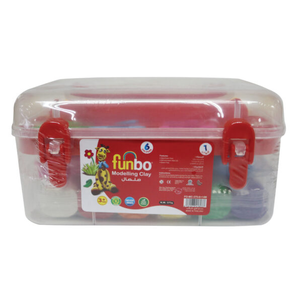 Funbo Modelling Clay 375g 6 Colors + 14 Moulds + 1R, FO-MC-375-6+14M