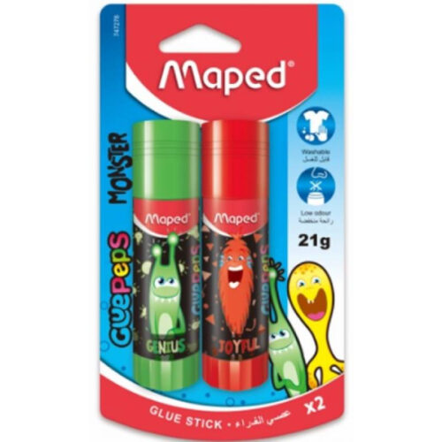 Maped Maped Monster Glue Stick 21gms MD-747278 - Blister Pack of 2 Pieces