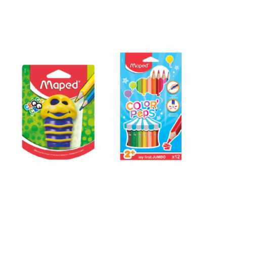 Maped Jumbo Pencil 1 box + 2 hole sharpener, MDP-VP-112