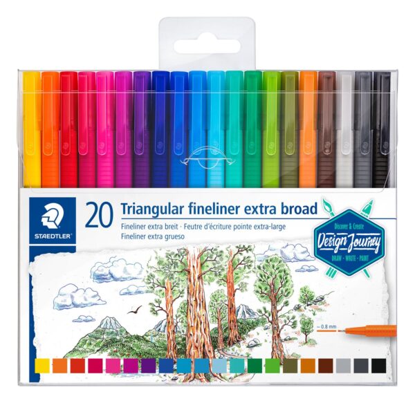 STAEDTLER®  triplus® Broadliner 338 Triangular Fineliner Extra Broad 0.8mm - 10 Colors - Image 2
