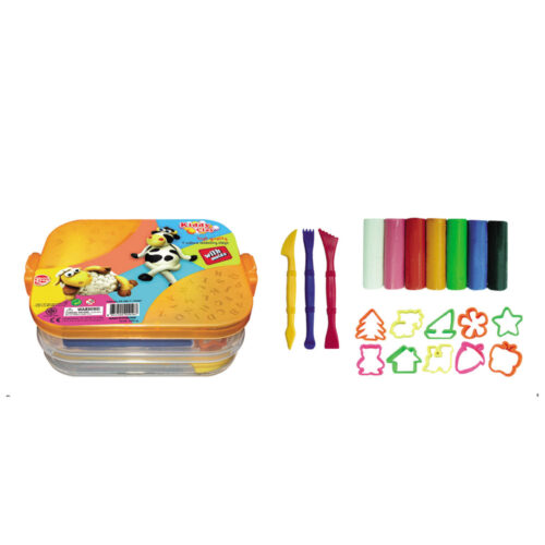 Kiddy Clay Modelling Clay Set of 7color + 10 Mould, KC-PX-380-7+10SM