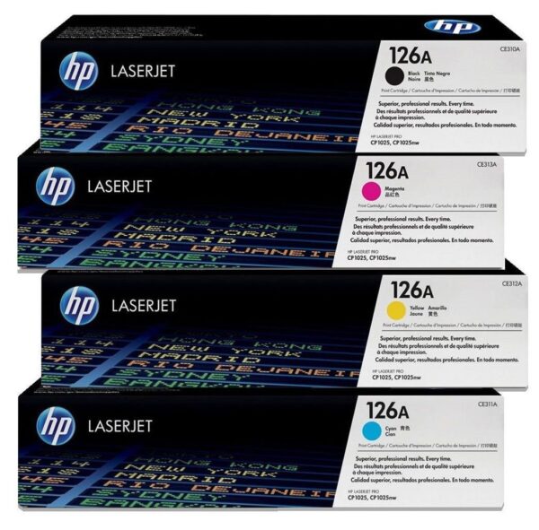 HP 126A Toner - Set of 4 Colors (CE310A, CE311A, CE312A & CE313A)