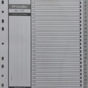 MAXI PP Divider 1-31 Grey - 1 Set