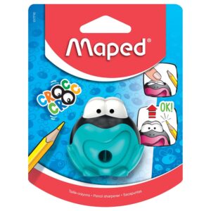 MAPED 1 Hole Sharpener Croc Croc Signal Multicolor - Blister Pack of 1