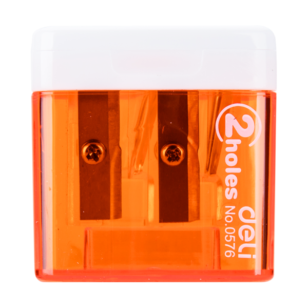 Deli Pencil Sharpener 2-hole w/canister