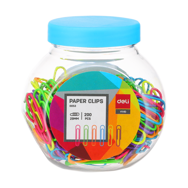 Deli Paper Clips #3, 29mm - Tube of 200 Pcs