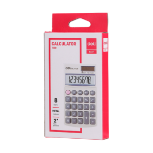 Deli Portable Calculator Metal-8 digits, w/cover