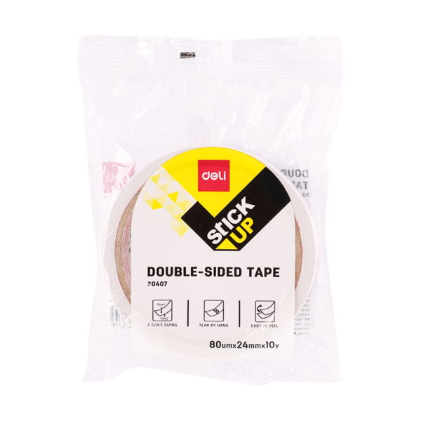 Deli Double-Sided Tape 24mm×10Y×80um(1roll/bag)
