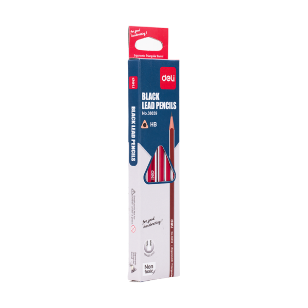 Deli Graphite Pencil HB w/eraser - Box of 12 Pcs