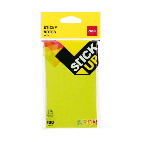 Deli Sticky Notes 76×126mm 3''×5'' 100 sheets