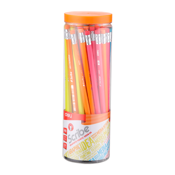 Deli Graphite Pencil HB w/eraser - Box of 50 Pcs